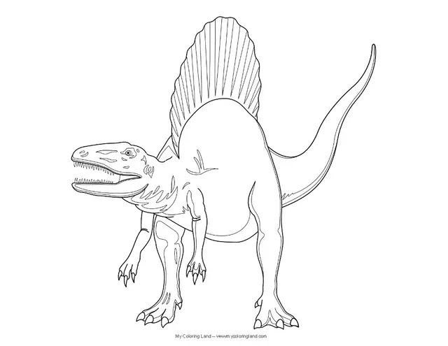 Coloriage Dinosaure Jurassic Park Spinosaurus - Jurassic World Park à imprimer