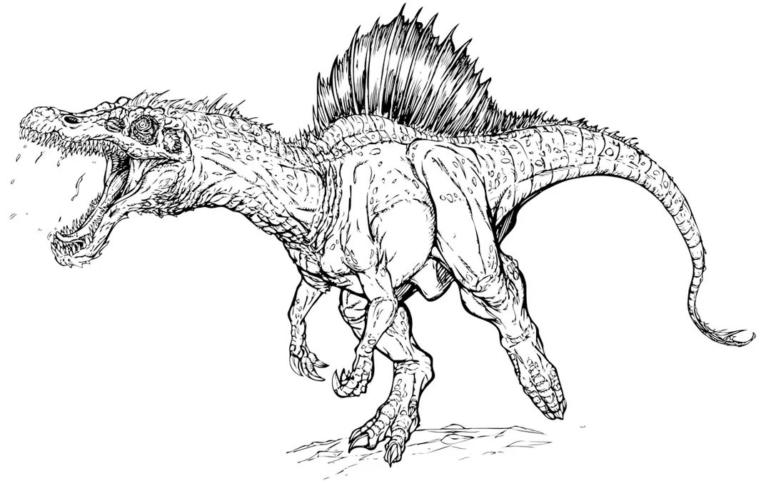 Disegno di Dinosauro feroce di Jurassic Park all'attacco da stampare