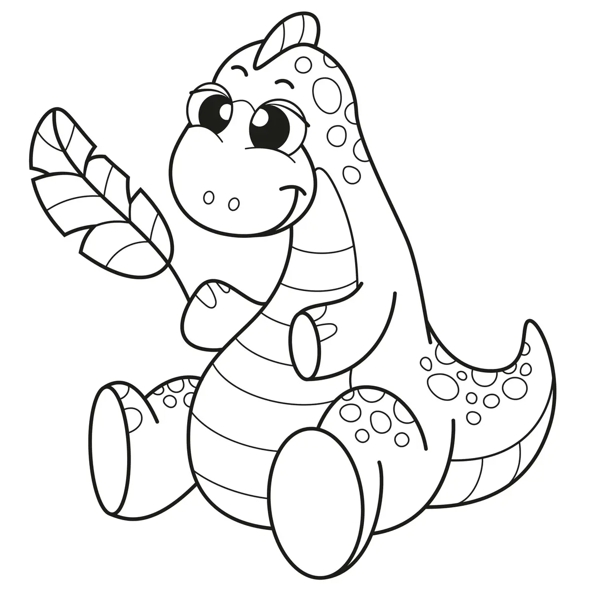 Kid-Friendly Dinosaur coloring page to print