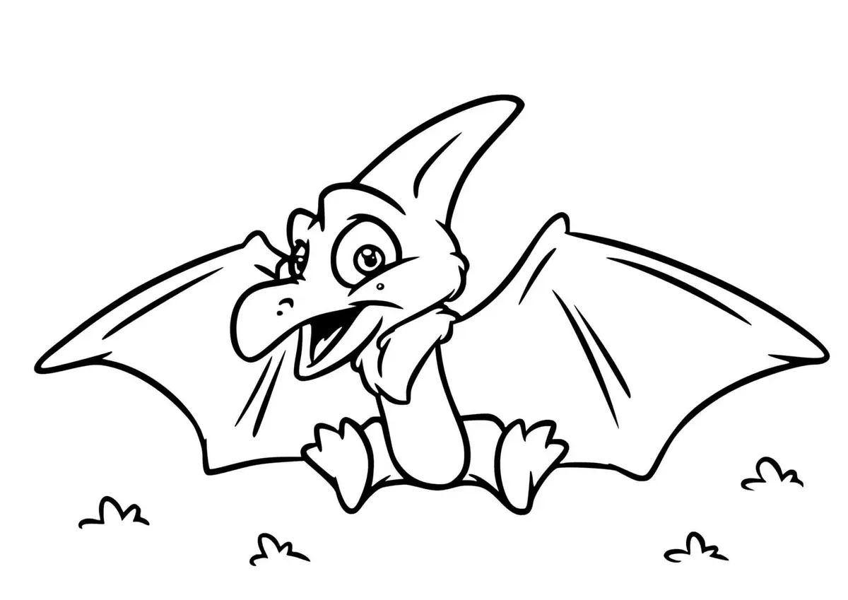 Easy Flying Dinosaur coloring page to print