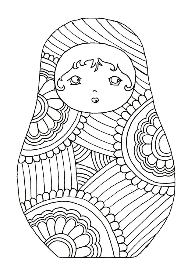 Coloriage Disney Matryoshka Dolls Poupée Russe - Poupée russe matriochka à imprimer