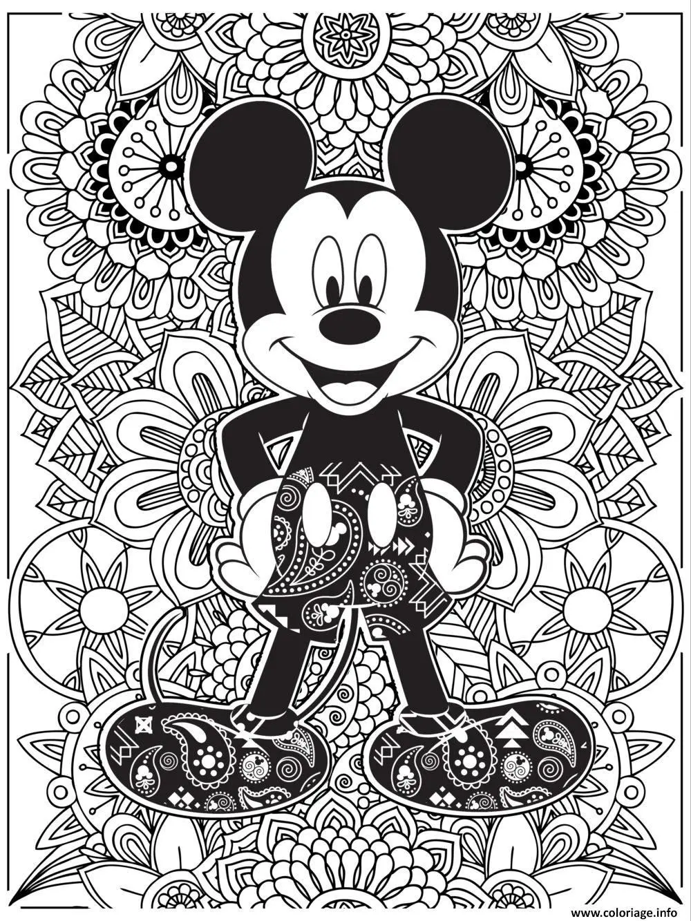 Adult Disney Mickey Mouse coloring page to print