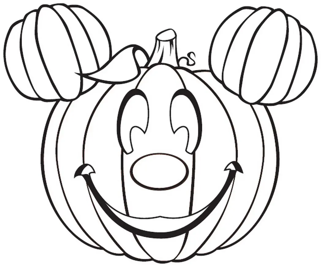 Coloriage Disney Mickey Mouse Citrouille Halloween - Halloween disney à imprimer
