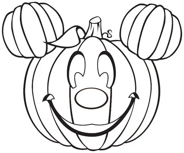 Coloriage Disney Mickey Mouse Citrouille Halloween - Halloween disney à imprimer