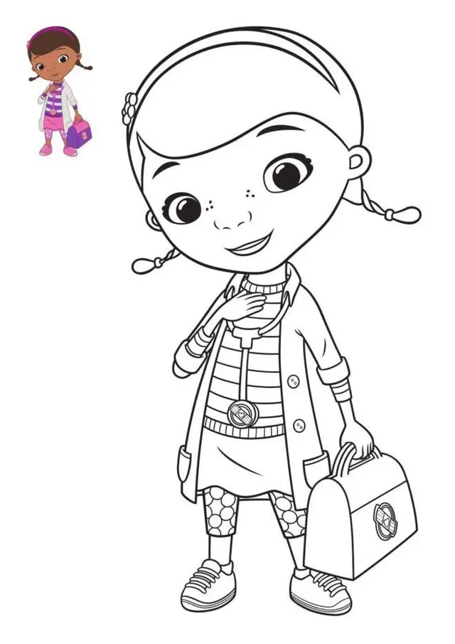 Coloriage Docteur La Peluche Au Travail - Docteur médecin à imprimer