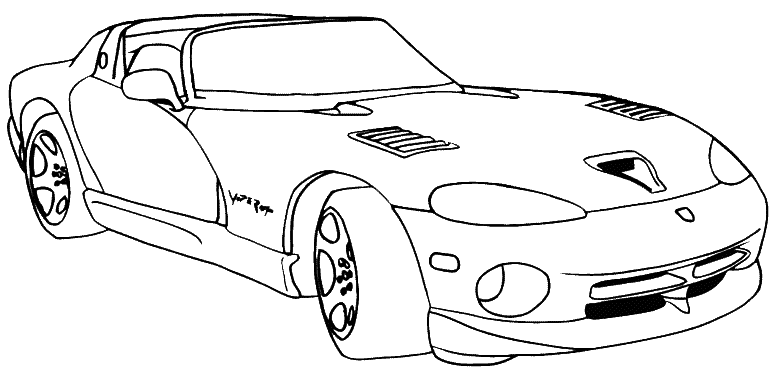 Coloriage Dodge Viper - Voiture à imprimer