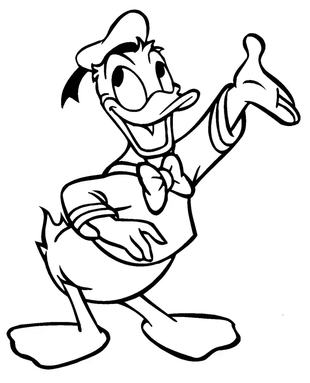 Ausmalbild Donald Duck von Dick Lundy zum Ausdrucken