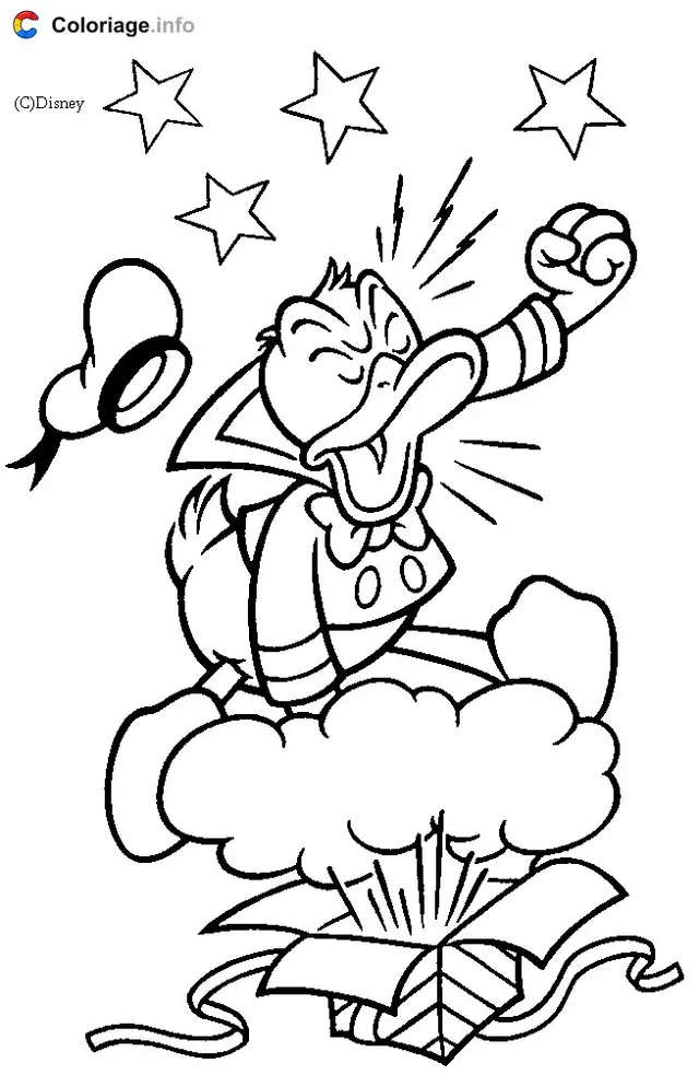 Angry Donald Duck coloring page to print