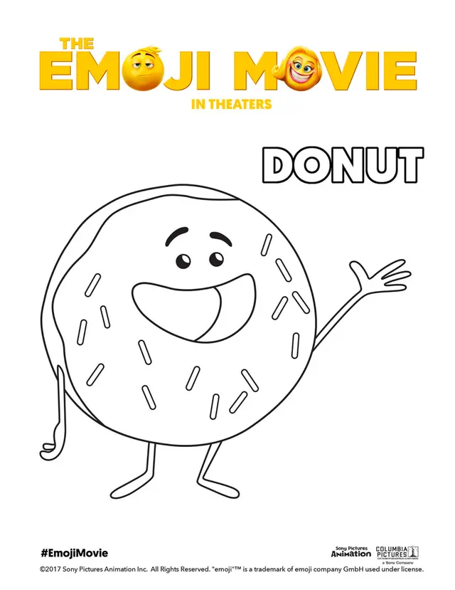 Dibujo de Emoji Donut de Emoji: La Película para colorear