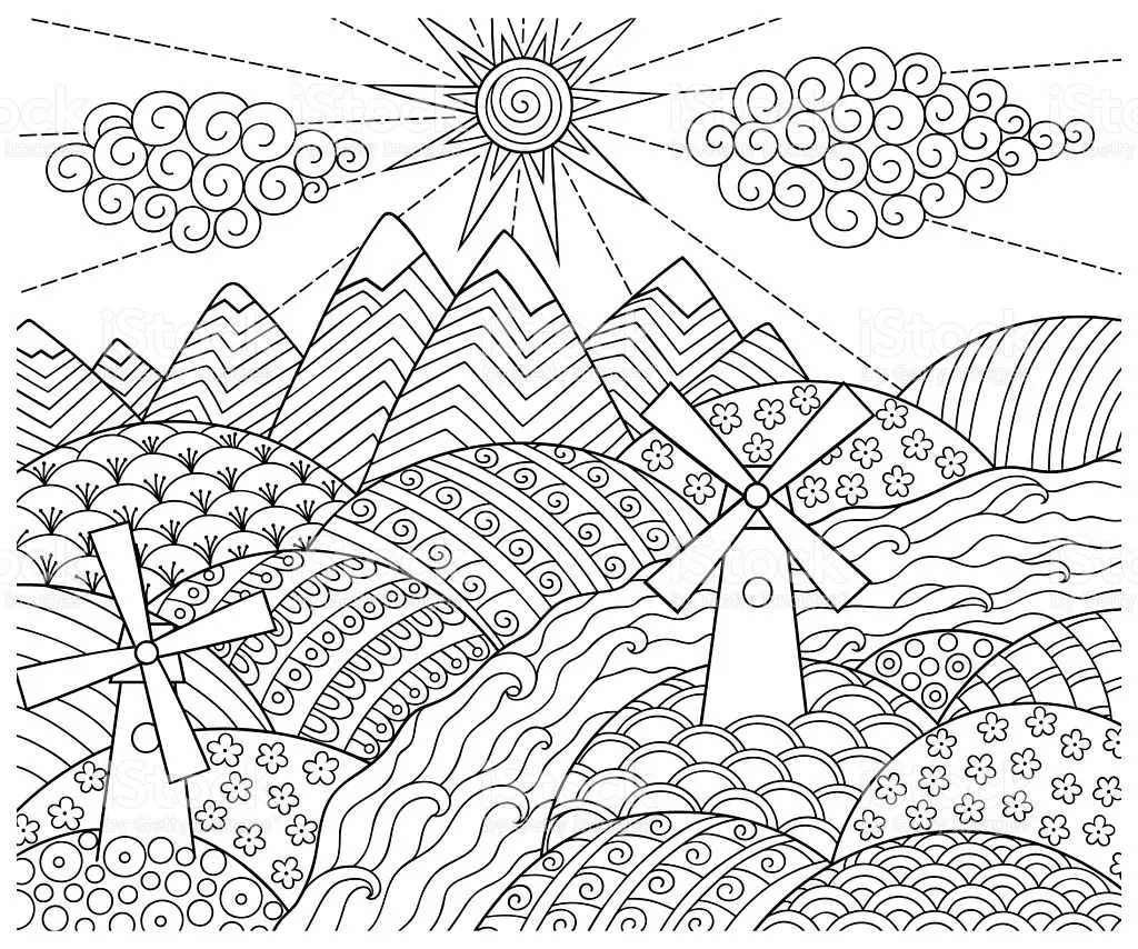Coloriage Doodle Pattern Fun World - Adulte à imprimer