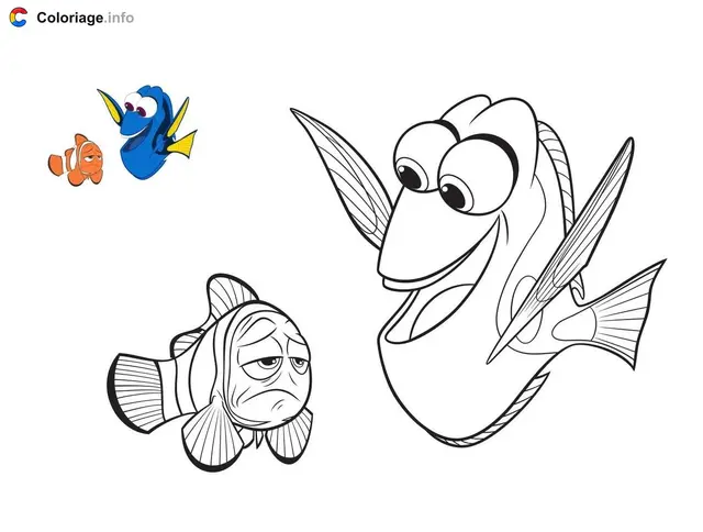 Coloriage Dory et le papa de Nemo - Nemo à imprimer