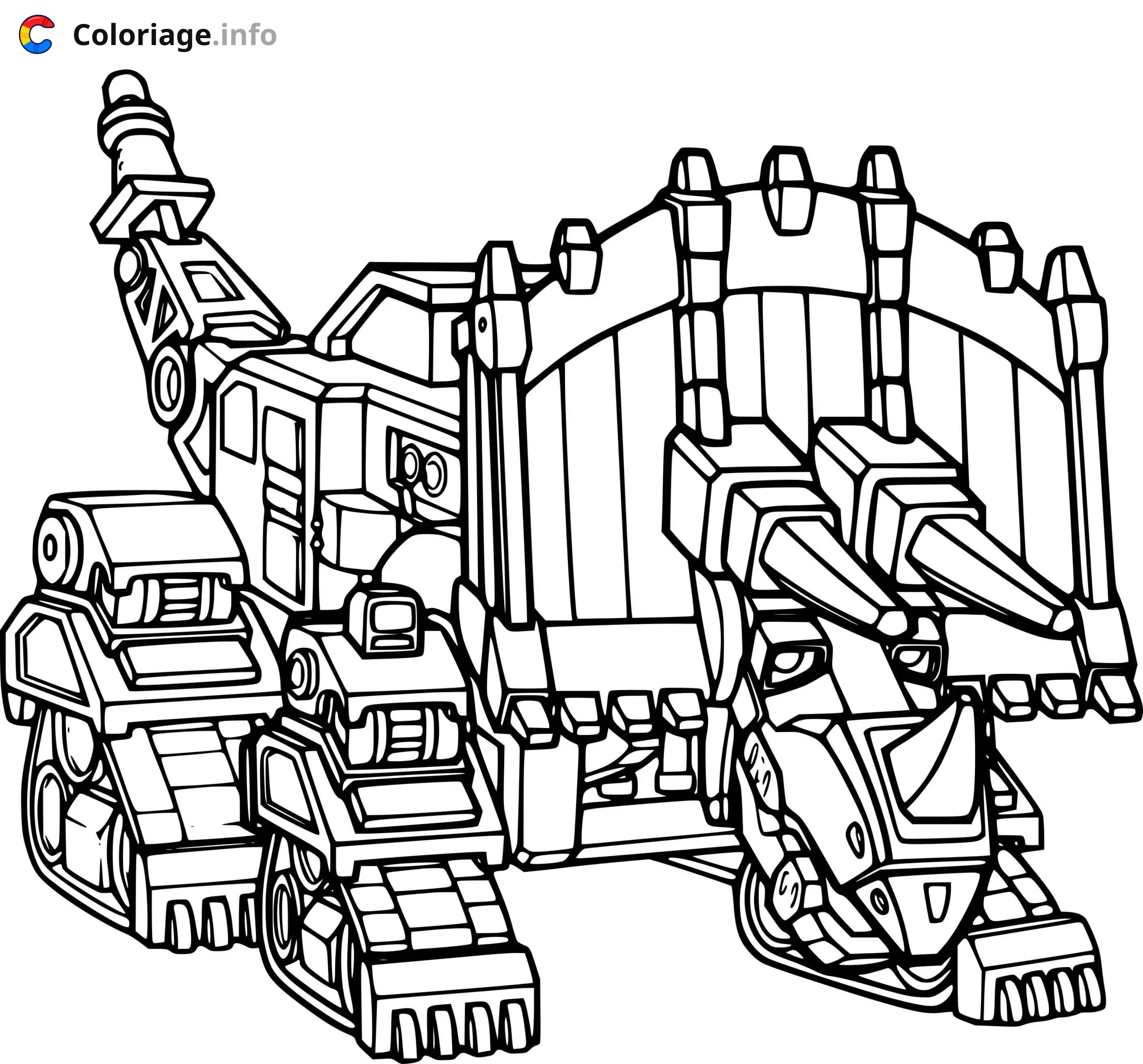 Coloriage Dozer Dozeratops Dinotrux Supercharged - Dinotrux à imprimer