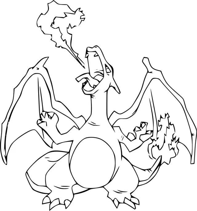 Charizard EX Pokémon coloring page to print