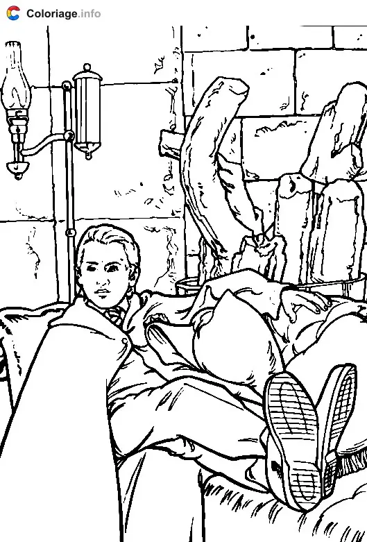 Coloriage Drago est un élève à Serpentard - Harry potter à imprimer