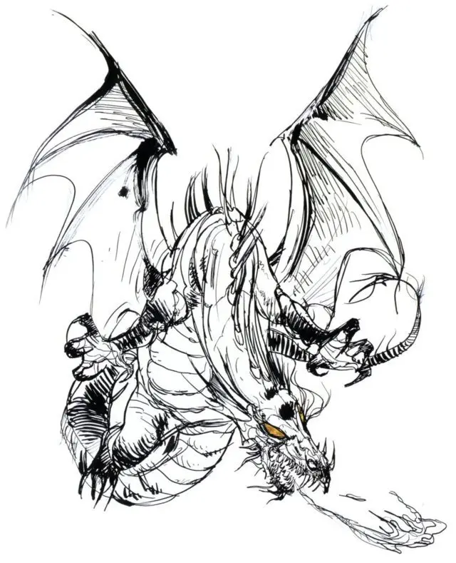 Coloriage Dragon Adulte Difficile - Dragon à imprimer