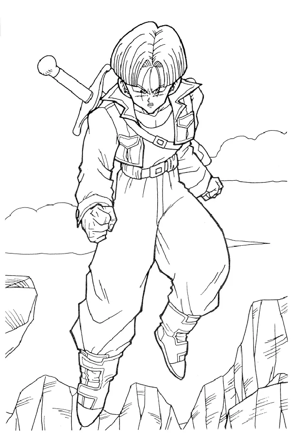 Coloriage Dragon Ball Z - Fusion de guerriers - Dragon Ball Z (DBZ) à imprimer
