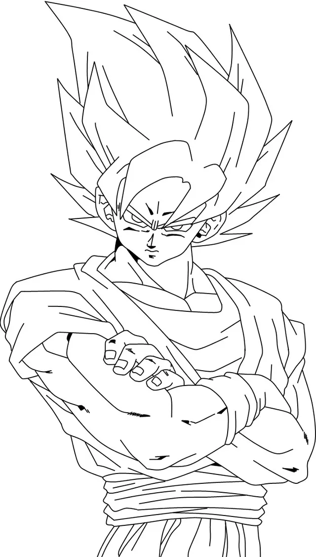 Coloriage Dragon Ball Z Sangoku Manga - Dragon Ball Z (DBZ) à imprimer