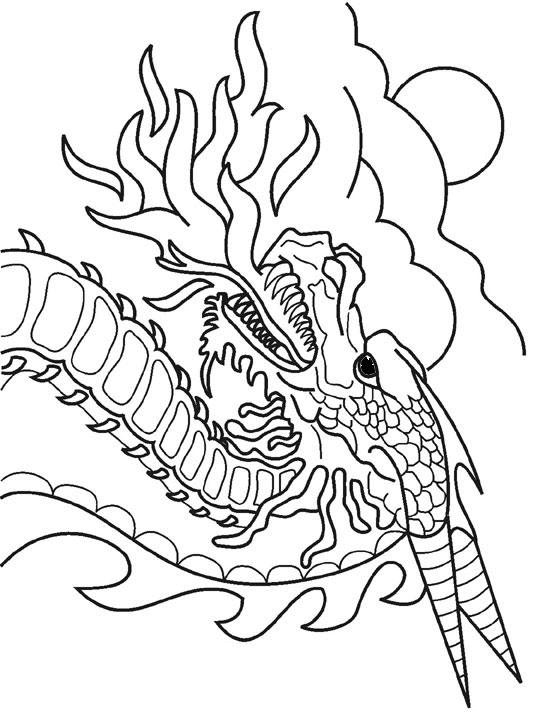 Coloriage Dragon Crache Feu Dessin - Dragon à imprimer