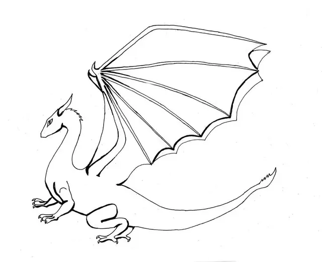 Coloriage Dragonneau soufflant des flammes - Facile à imprimer