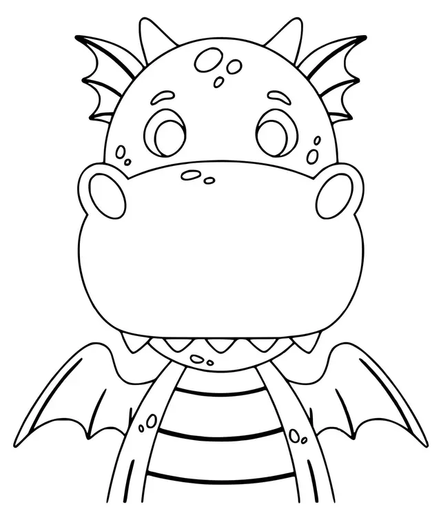 Coloriage Dragon Facile Cp - Dragon à imprimer