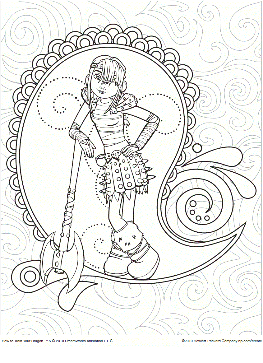 Coloriage Dragons Le Film Astrid - Dragon à imprimer
