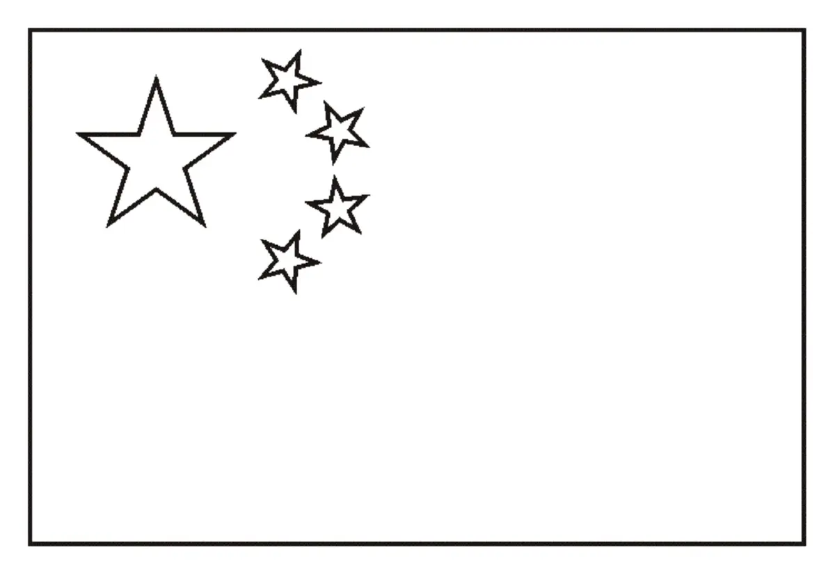 Ausmalbild Flagge von China zum Ausdrucken