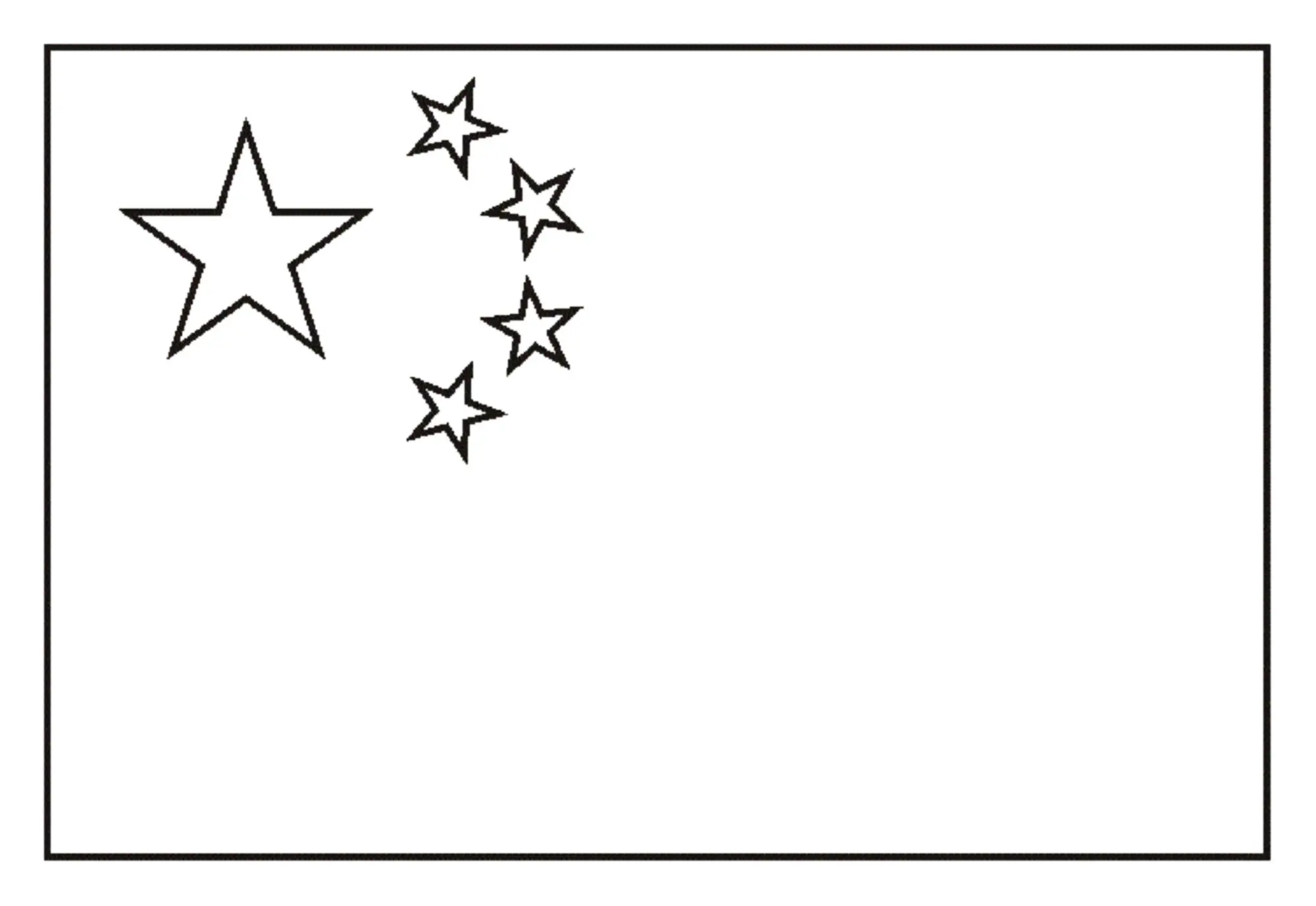 Coloriage Drapeau Chine - Drapeau à imprimer