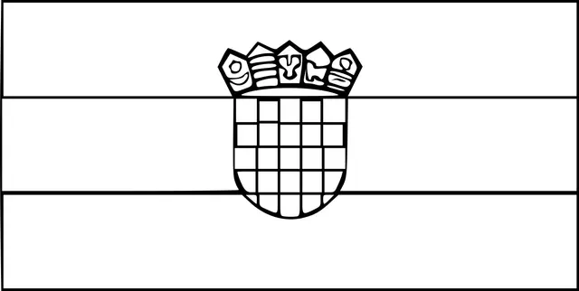 Coloriage Drapeau Croatie - Smiley à imprimer