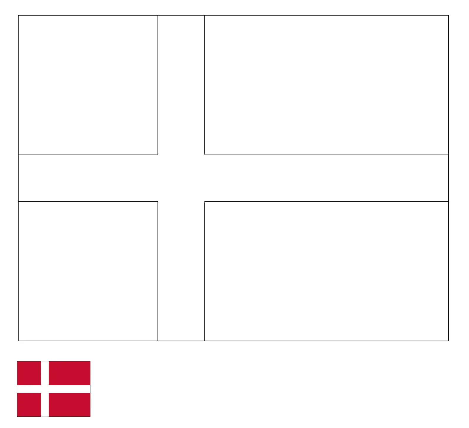 Coloriage Drapeau Danemark - Drapeau à imprimer