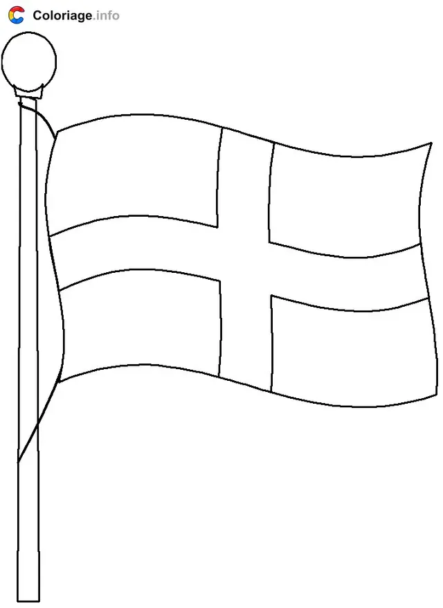 Coloriage Drapeau de l'Angleterre - Angleterre à imprimer
