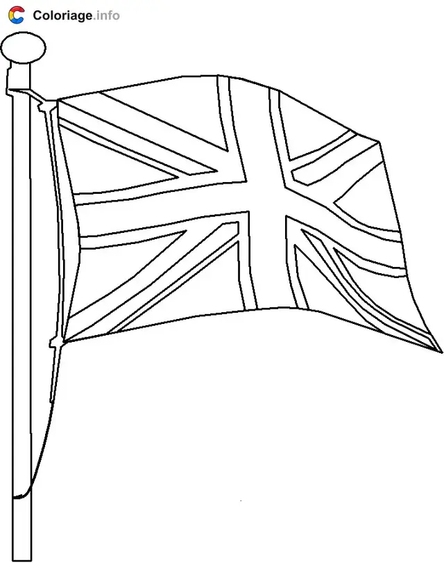Coloriage Drapeau du Royaume-Uni - Angleterre à imprimer