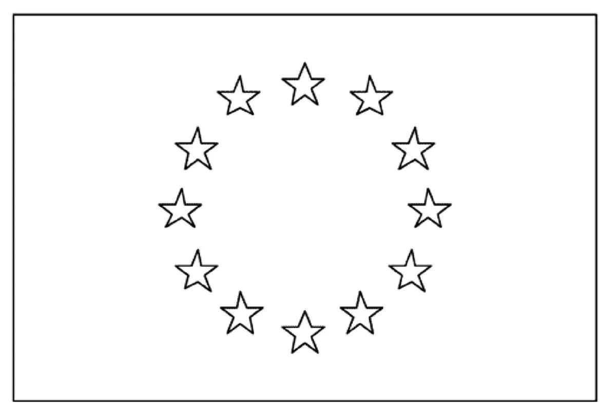 Ausmalbild Flagge der Europäischen Union zum Ausdrucken