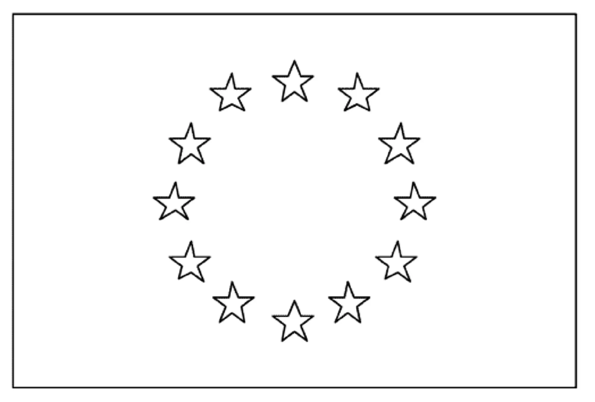 Coloriage Drapeau Europe (Union européenne) - Drapeau à imprimer