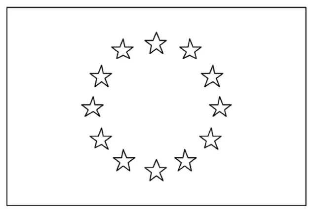 Coloriage Drapeau Europe (Union européenne) - Drapeau à imprimer