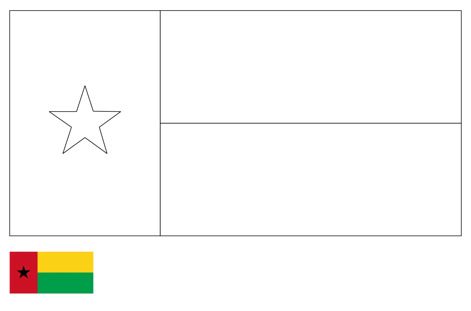 Coloriage Drapeau Guinée - Drapeau à imprimer