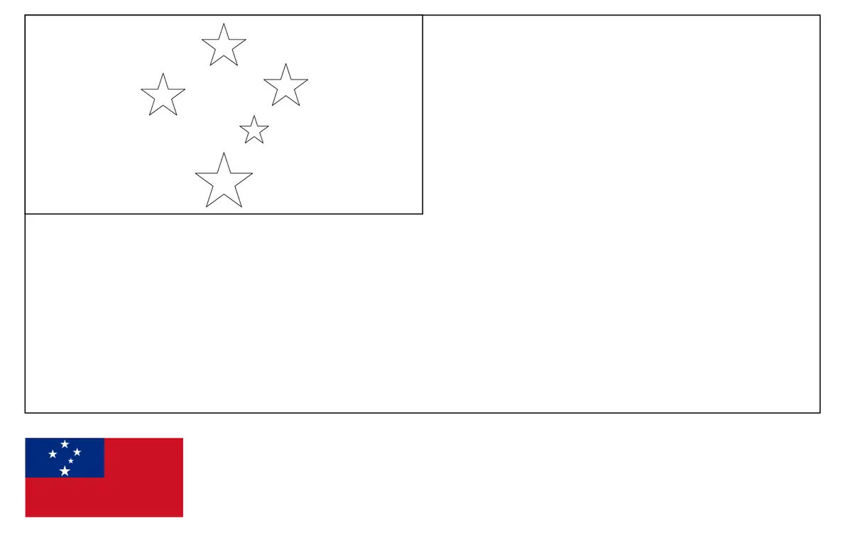 Dibujo de Bandera de Samoa para colorear