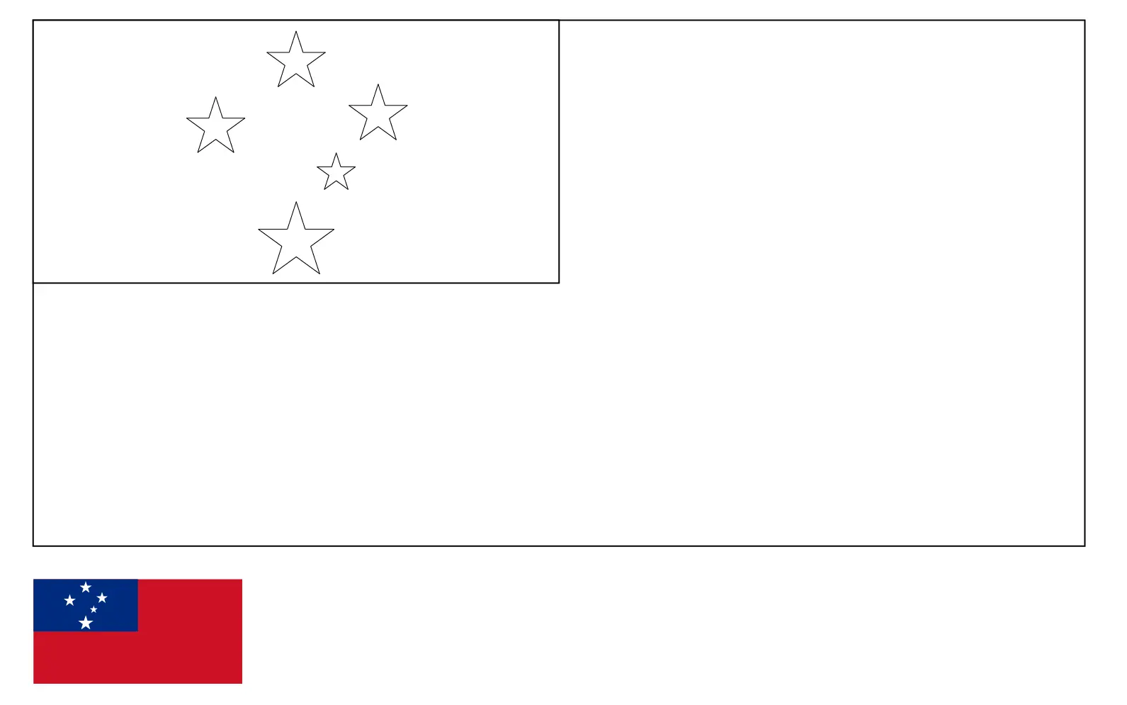 Coloriage Drapeau Samoa - Drapeau à imprimer