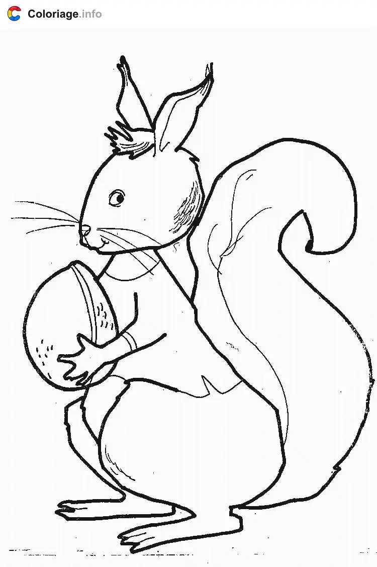 Funny Squirrel coloring page to print