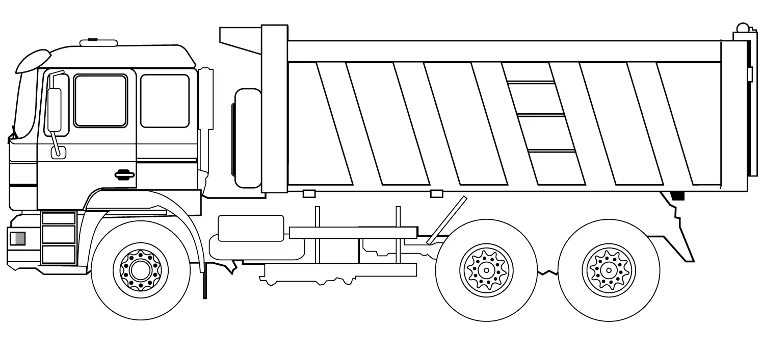 Coloriage Dump Camion - Camion à imprimer