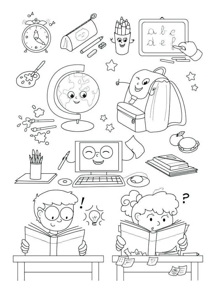 Preschool Classroom coloring page to print