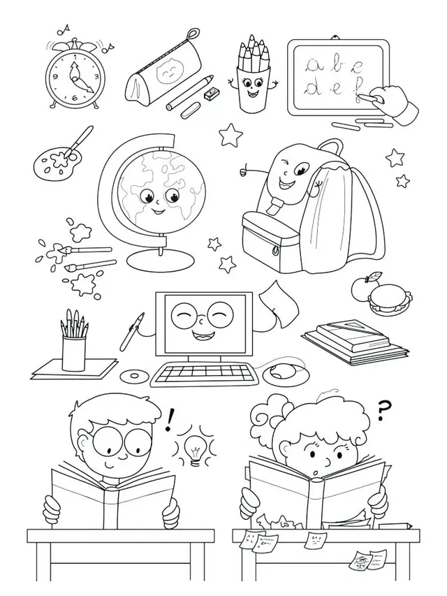 Coloriage École Salle De Classe Maternelle - École à imprimer
