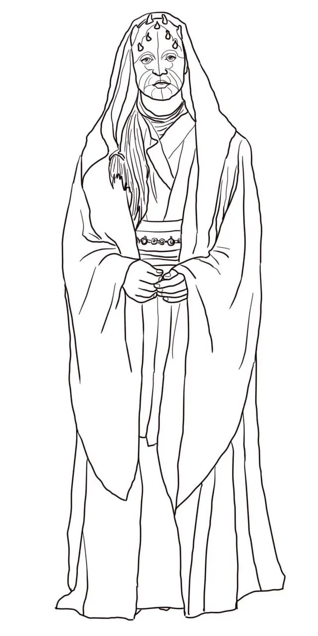 Coloriage Eeth Koth Star Wars The Clone Wars - Star wars à imprimer