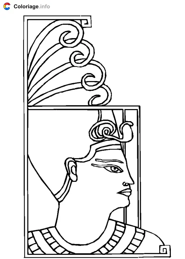 Coloriage Égyptien profil - Égypte à imprimer
