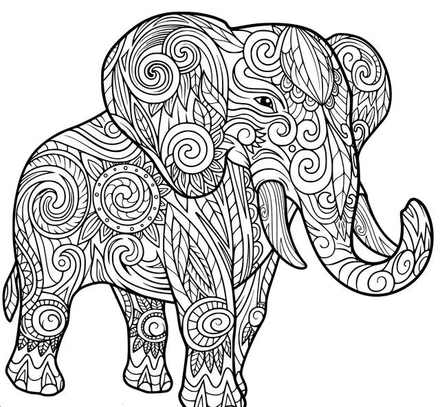 Coloriage Éléphant Pour Adulte Animaux - Éléphant à imprimer