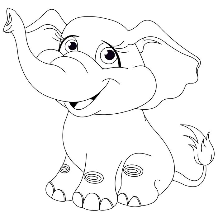 Coloriage Éléphanteau Bébé Éléphant - Bébé à imprimer