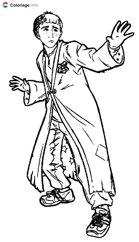 Coloriage Élève de Poudlard - Harry potter à imprimer