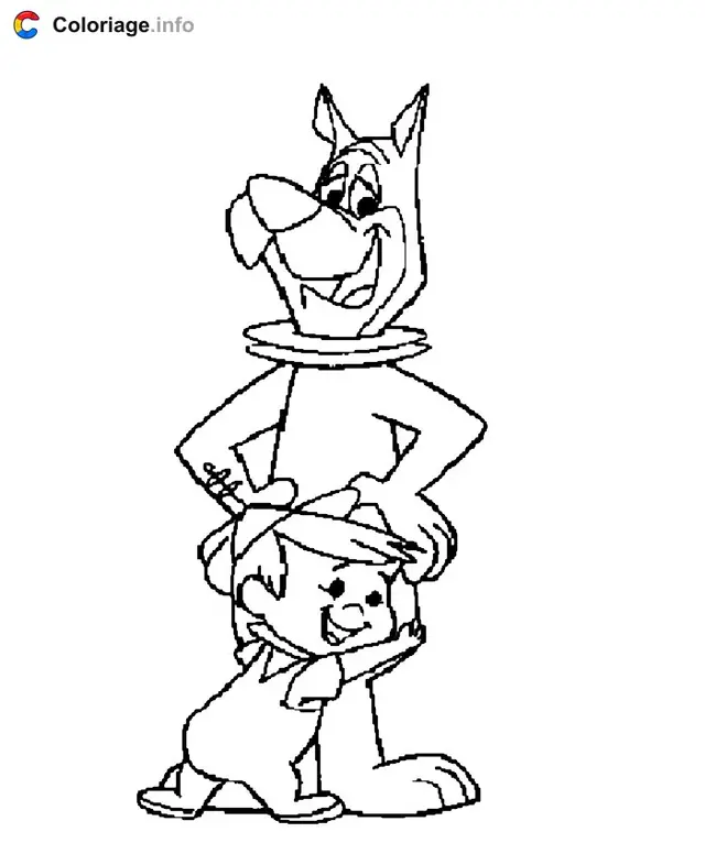 Desenho de Elroy abraçando Astro para colorir