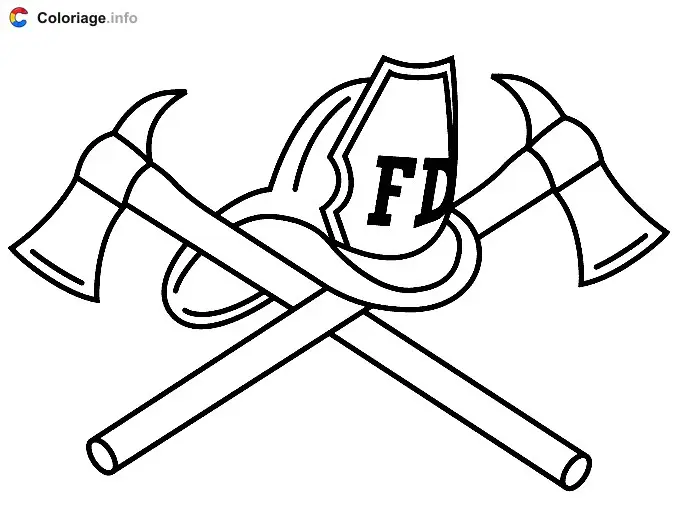 Firefighter Emblem coloring page to print