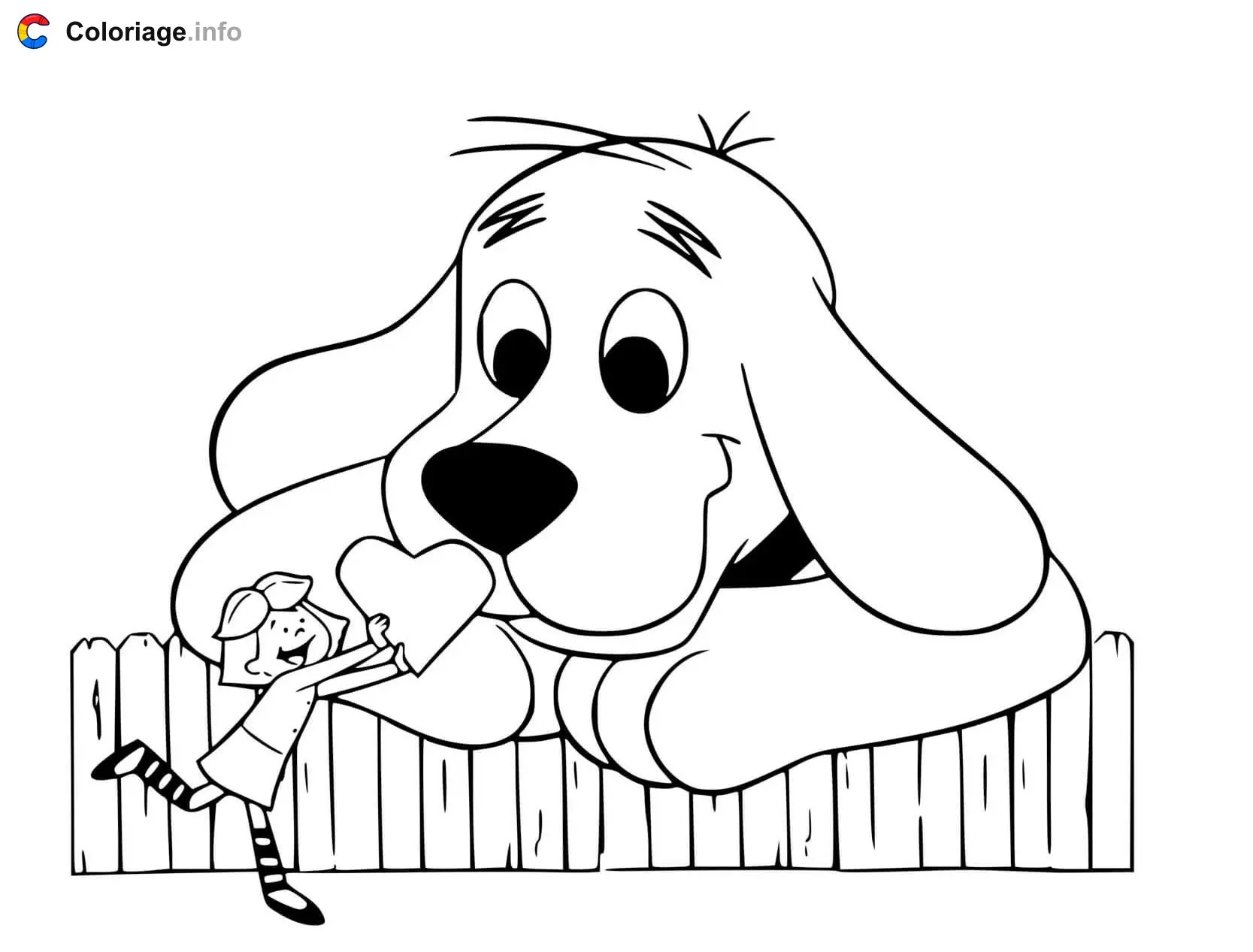 Emily Gives Her Heart to Clifford coloring page to print
