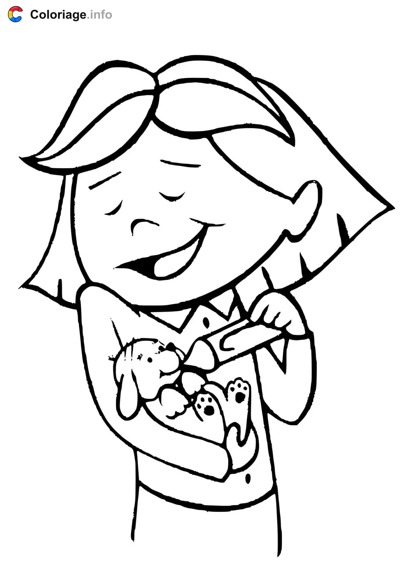 Emily Elizabeth and Clifford coloring page to print